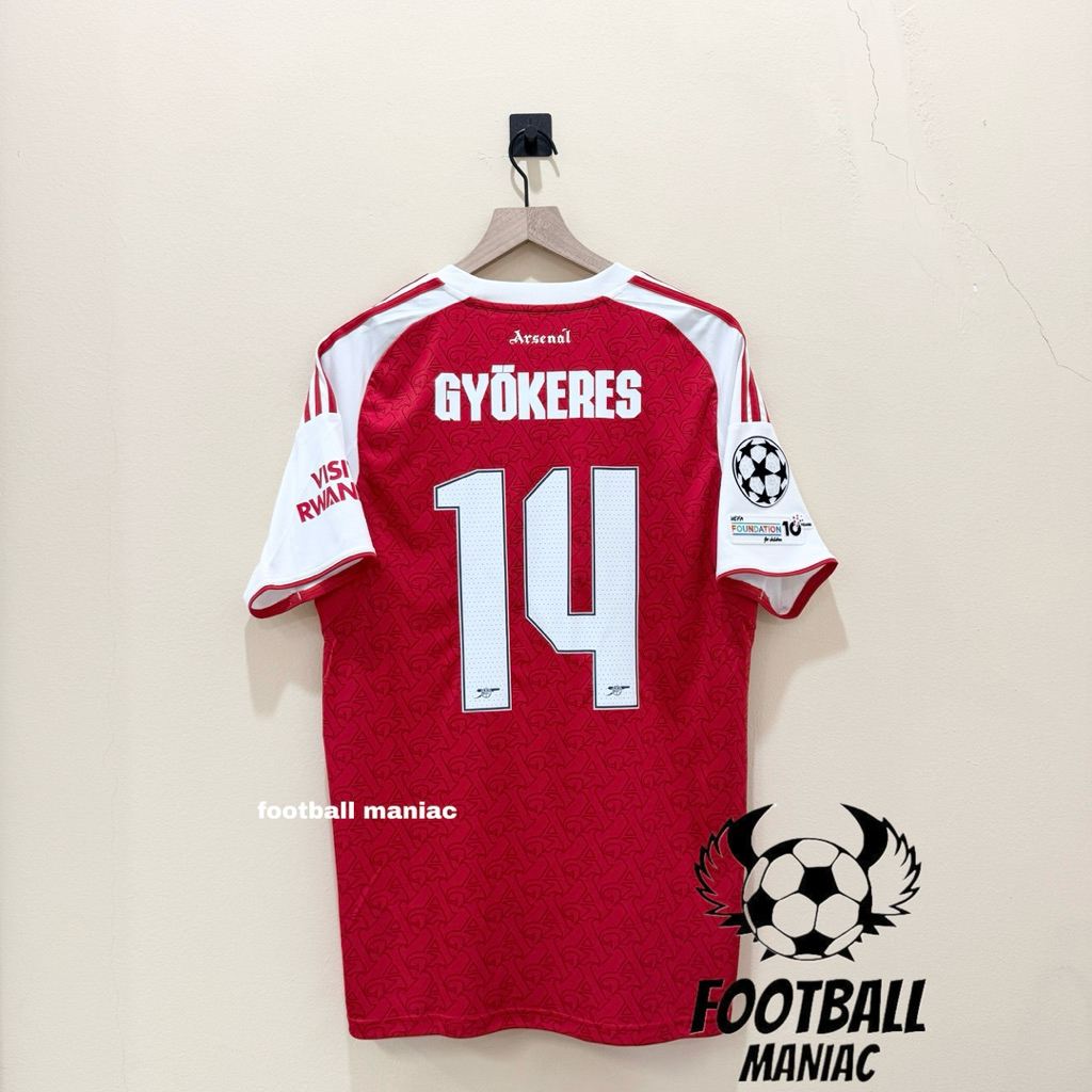 Jersey Original Arsenal Home 2025/2026 UCL Version Gyokeres #14
