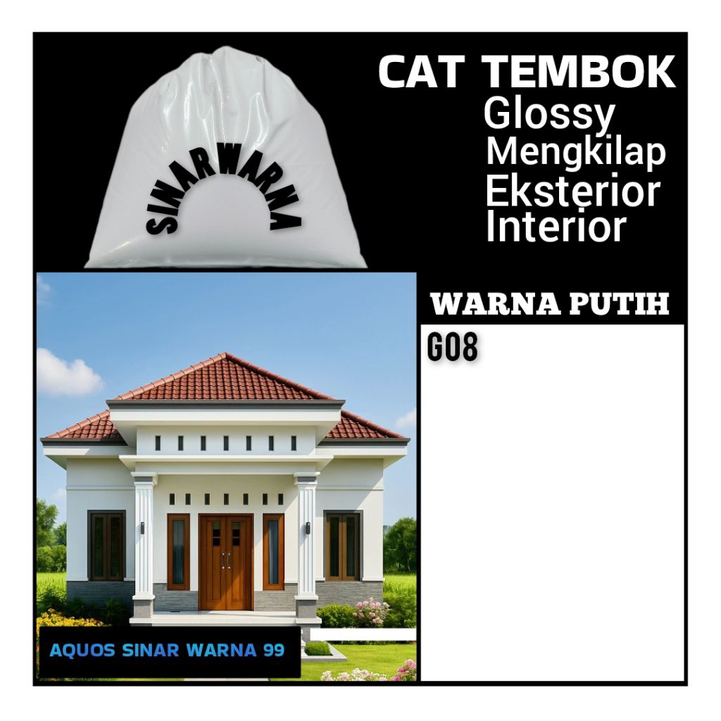 CAT TEMBOK GLOSSY CAT TEMBOK PUTIH CAT TEMBOK 1 KG