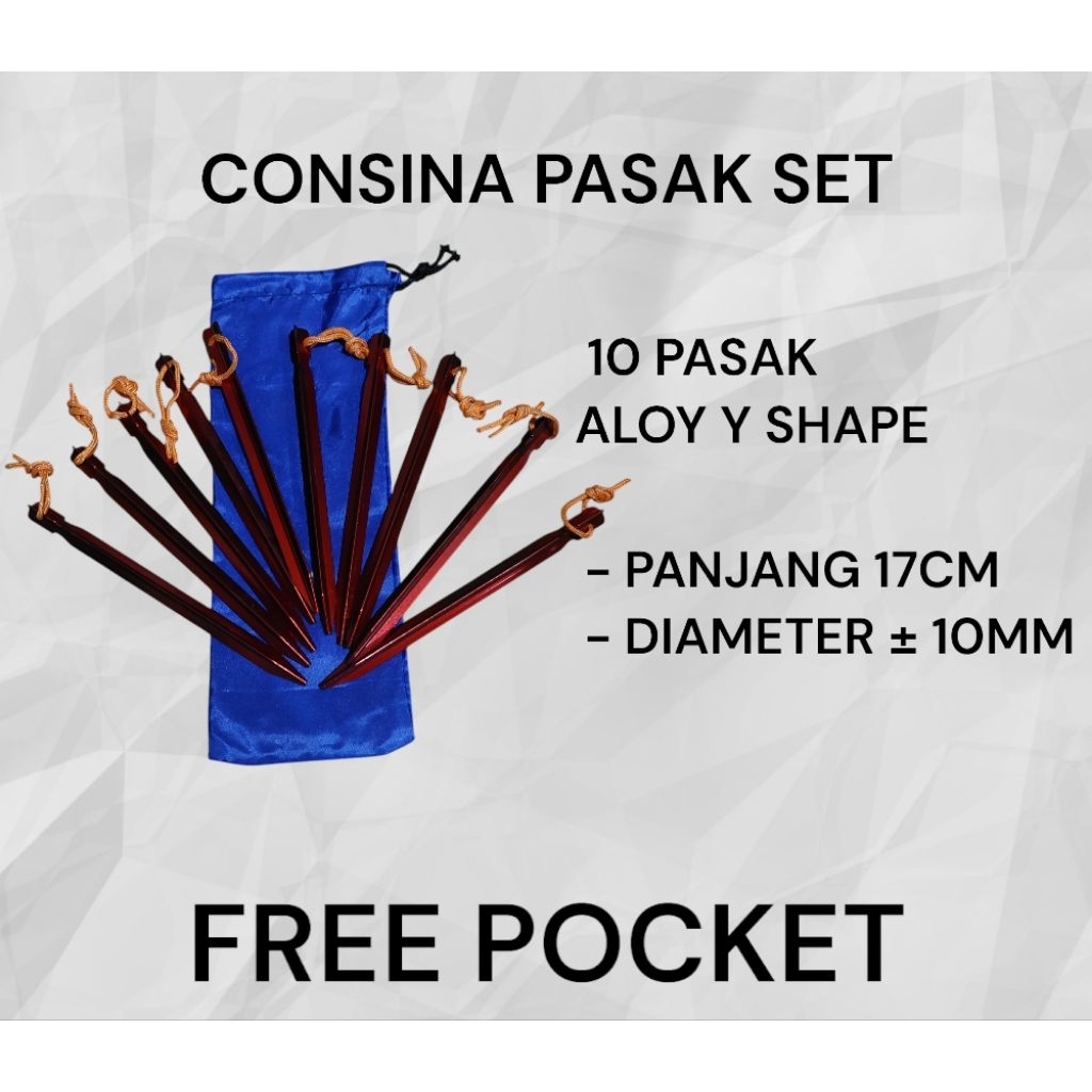 (10PCS) PASAK ALOY TENDA CONSINA MAGNUM 4 / TENDA CONSINA MAGNUM 6 / TENDA SPEEDS / TENDA BORNEO 4 /