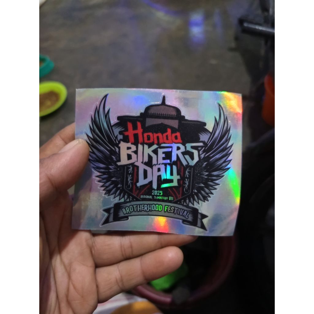 stiker hologram honda biker day sumatera 2025