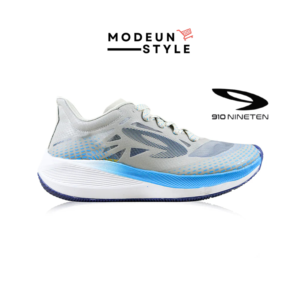 910 HAZE 1.5 ABU MUDA - Sepatu lari Haze 1.5 Abu-Muda/Putih/Biru 910 Nineten Original