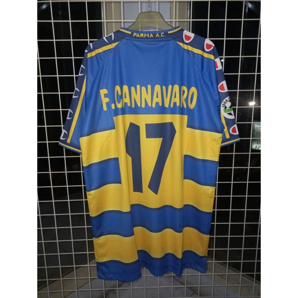 JERSEY RETRO/VINTAGE PARMA FC HOME 2001/2002 NAMESET F.CANNAVARO 17