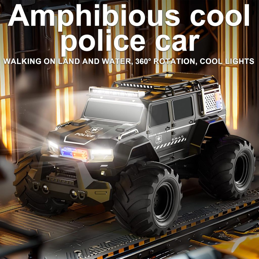 Waterproof Rc Police Cars Amphipious Remote Control Car SUV Truck Indoor Outdoor Toys with Police