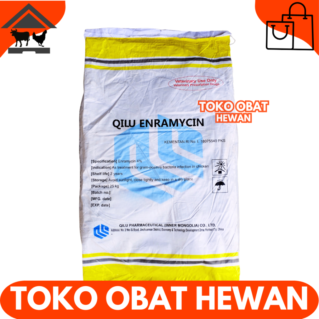 QILU ENRAMYCIN 4% 25 KG - Premix Feed Additive AGP Ayam Petelur Pemacu Pertumbuhan & Penggemukan