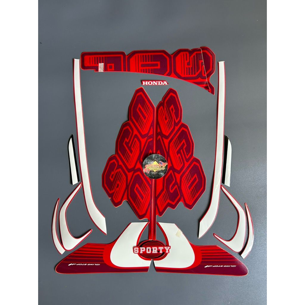 STRIPING STIKER SCOOPY SPORTY 2017 MERAH GRADE ORI