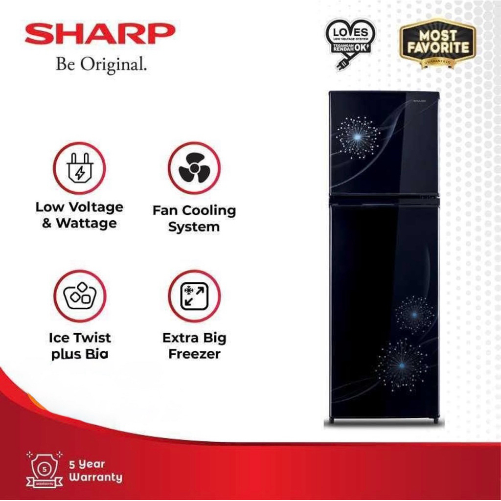 Kulkas Sharp 2 pintu Sj-317MGDB/DP SJ317MG DB/DP