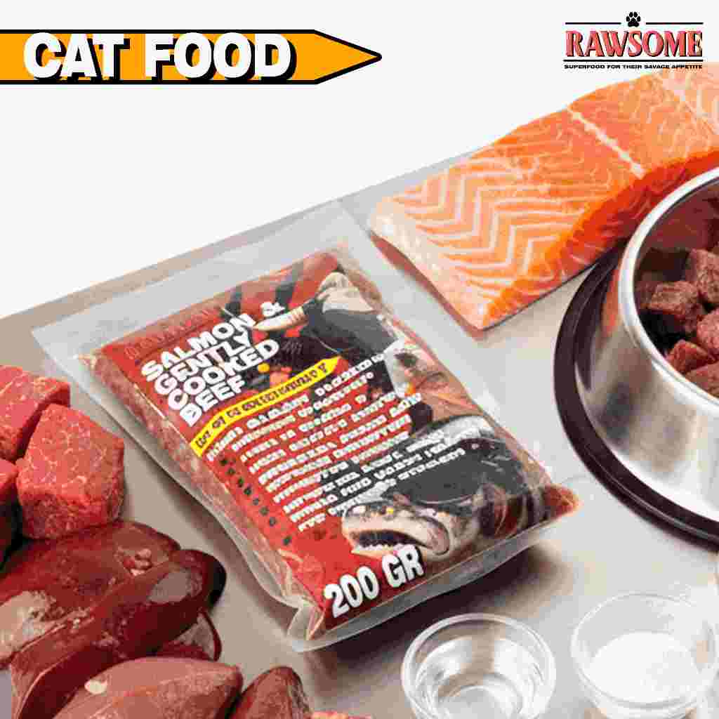 Rawsome Gently Cooked Salmon & Beef Cat Food / Makanan Basah Kucing  (Salmon & Sapi)  Rawsome Gently