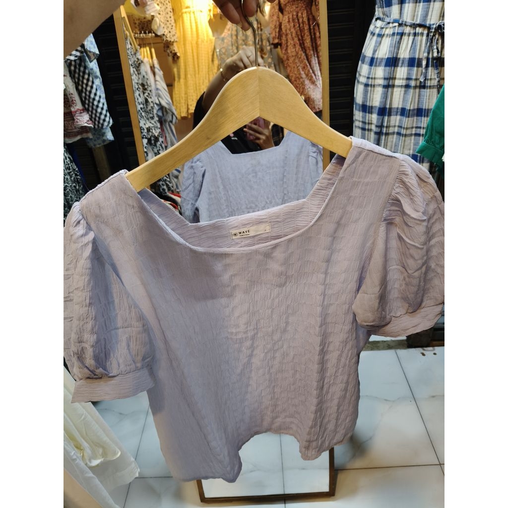 blouse/atasan wanita import lengan pendek/lengan balon