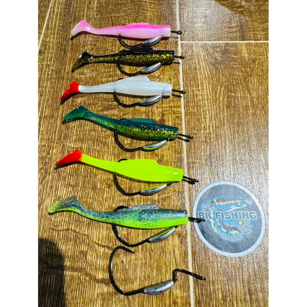 PROMO SOFT LURE 10CM 12GRAM PLUS HOOK TIMAH OZMY || UMPAN CASTING GABUS TOMAN