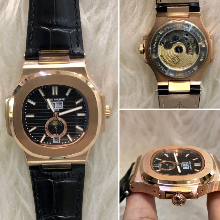 Jam tangan pria Patek Philippe Nautilus Moonphase 5726 Super quality Black Gold