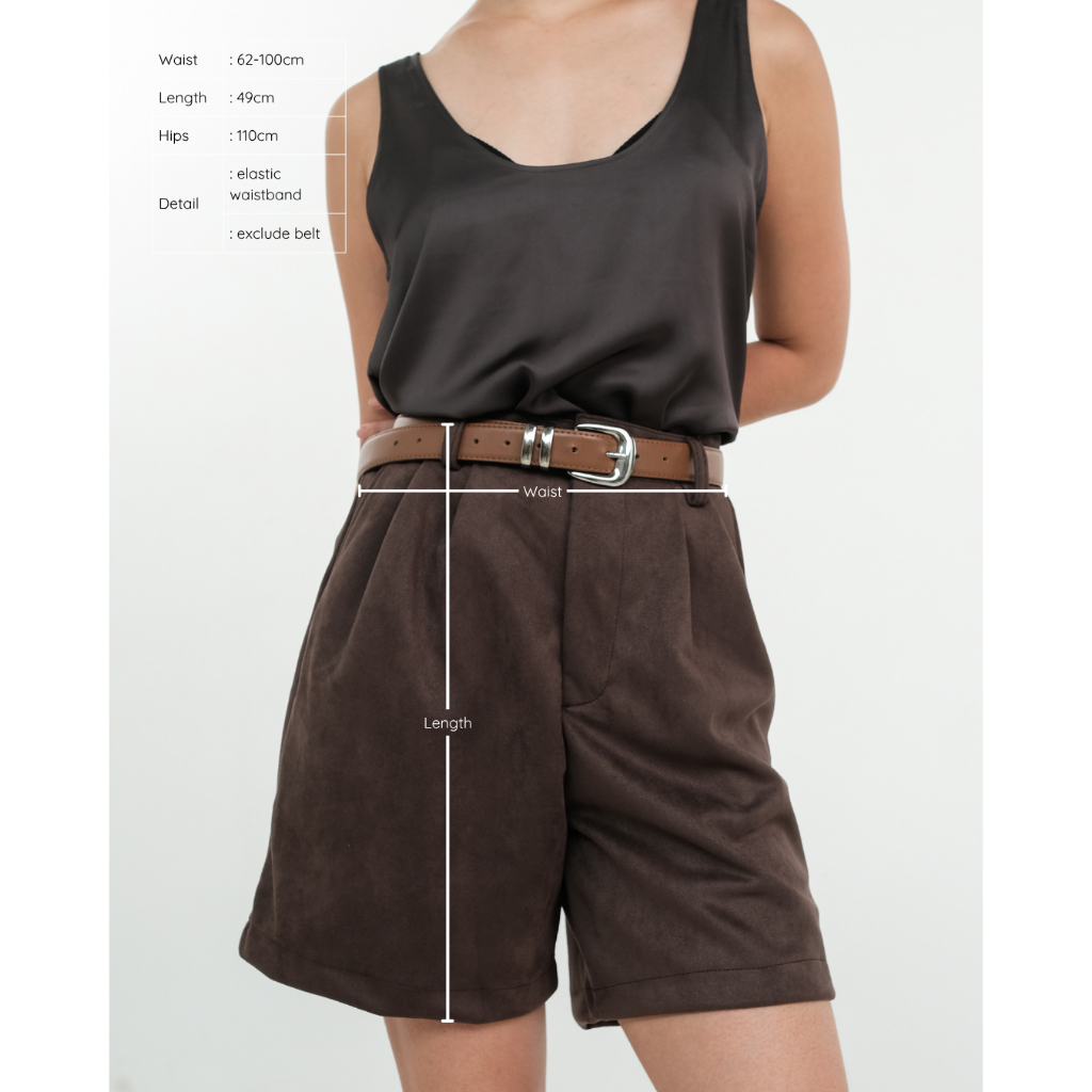 EVERCLO - Wela Suede Short Pants - Celana Pendek Casual Wanita Bahan Premium Suede