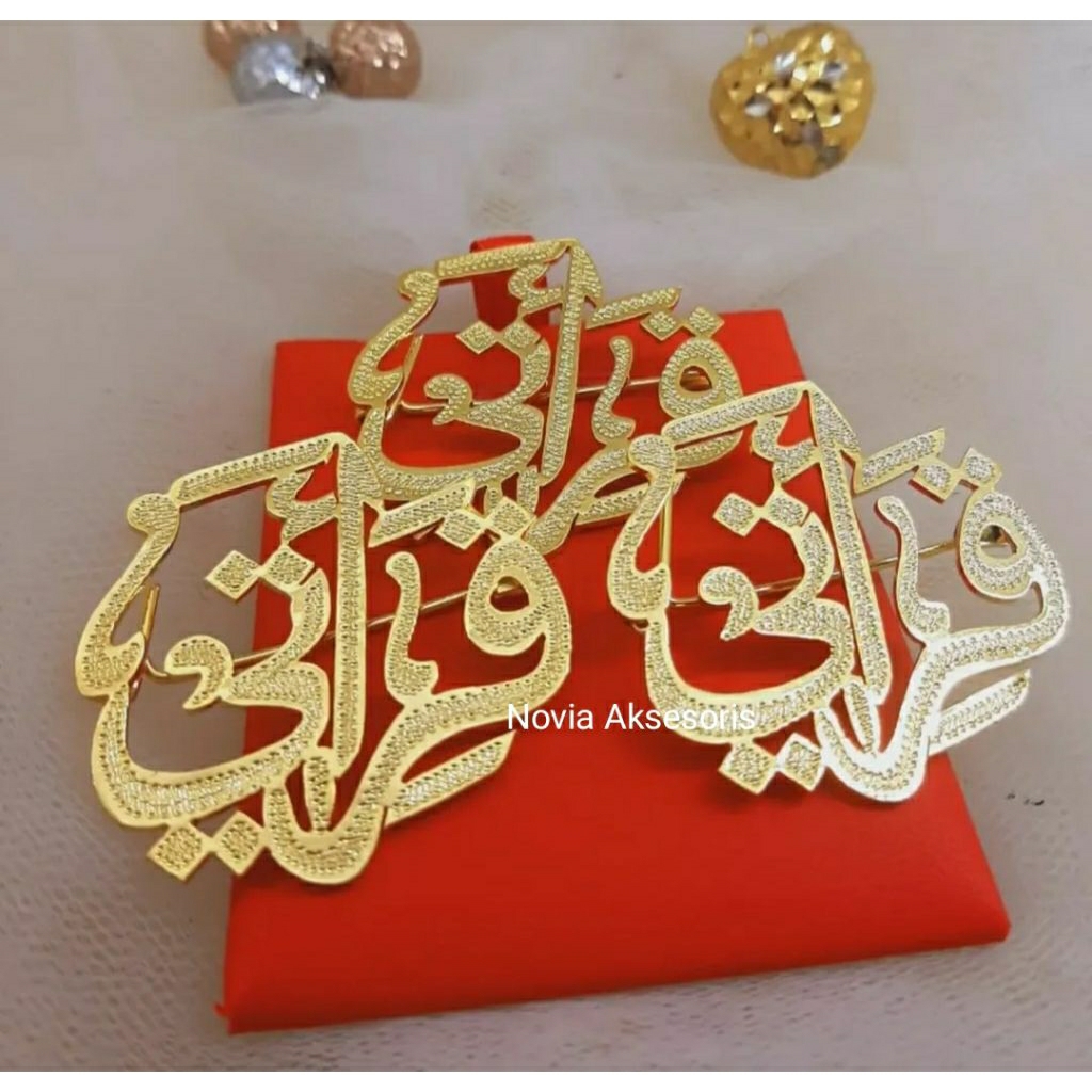 Grimmer Hijaiyah / Bros Arabic Lapis Emas/ bros huruf arab