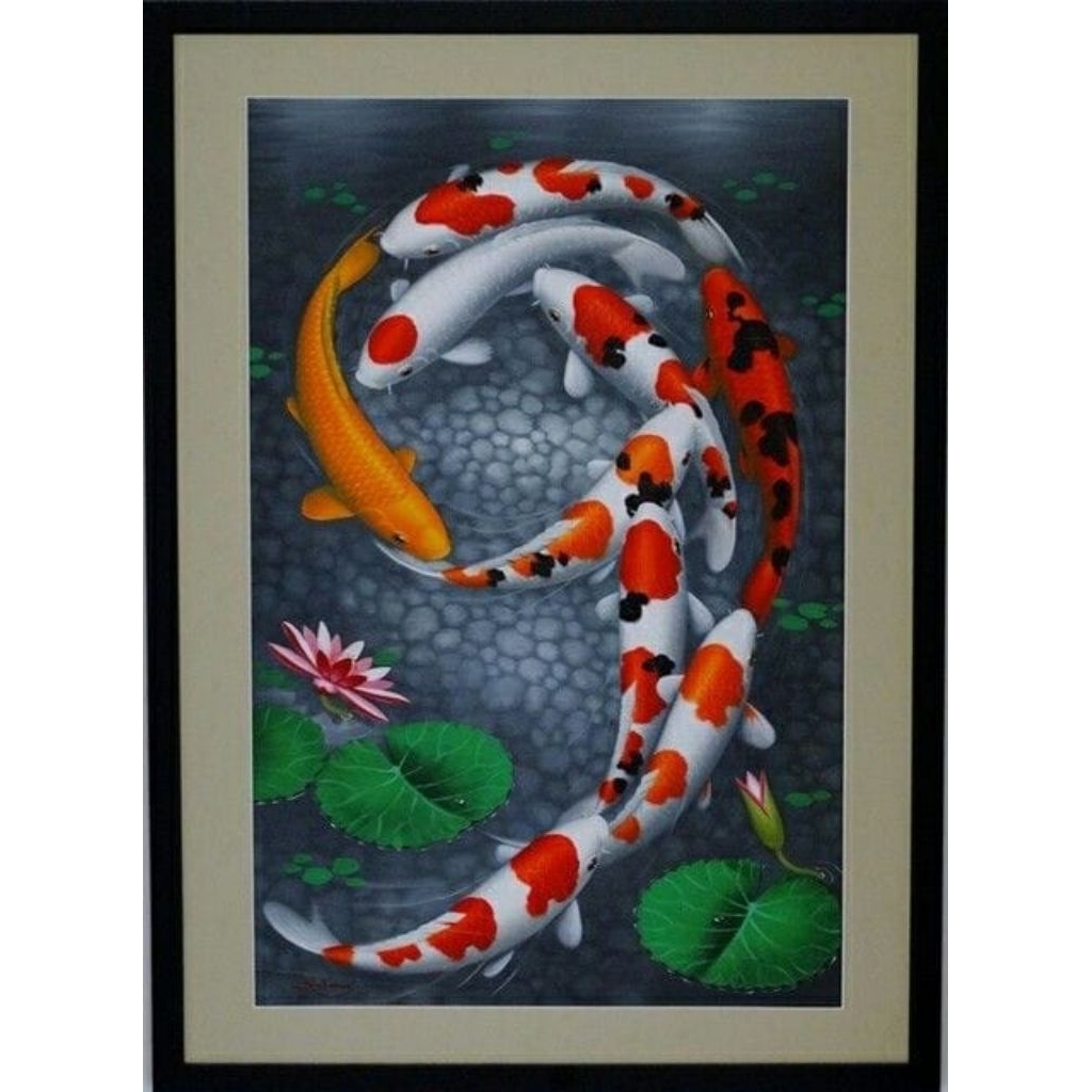 Hiasan Dinding/Lukisan Ikan Koi/Lukisan 3D/Lukisan Tradisional/Lukisan modern
