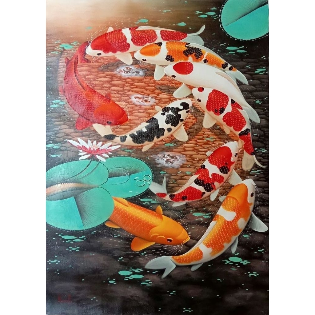 Hiasan Dinding/Lukisan Ikan Koi/Lukisan 3D/Lukisan Tradisional/Lukisan modern