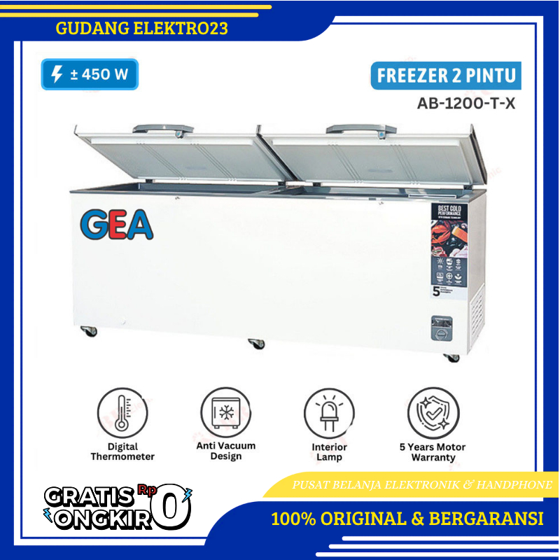 Freezer Box GEA 2 Pintu Kapasitas 1050 Liter GEA AB-1200-T-X GARANSI RESMI
