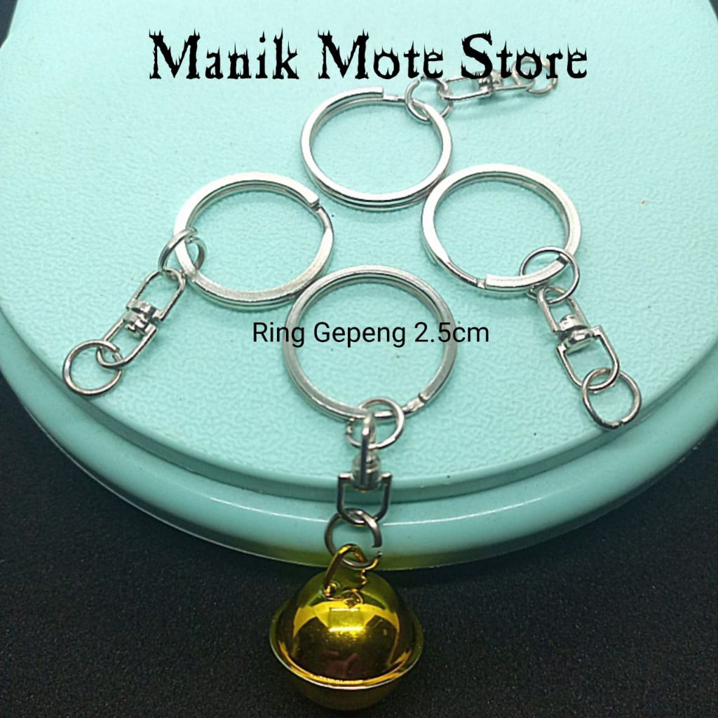 { 5 Pcs } Keychain Putar Gantungan Kunci Ring O Gepeng 25mm