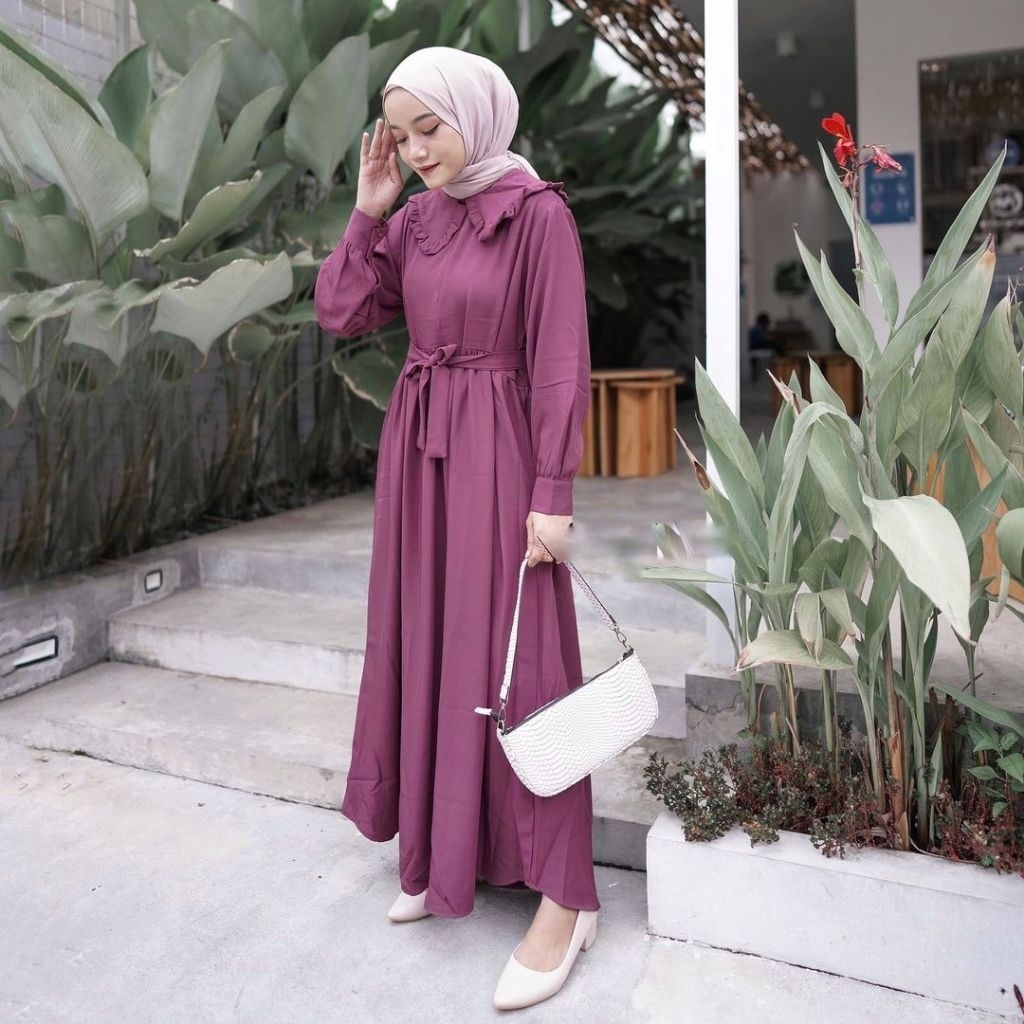 ELSIRESTORE.ID (READY STOCK) Dinza Dress Elsire Elsiresignature Elsirestore Magenta Gamis busui Sora