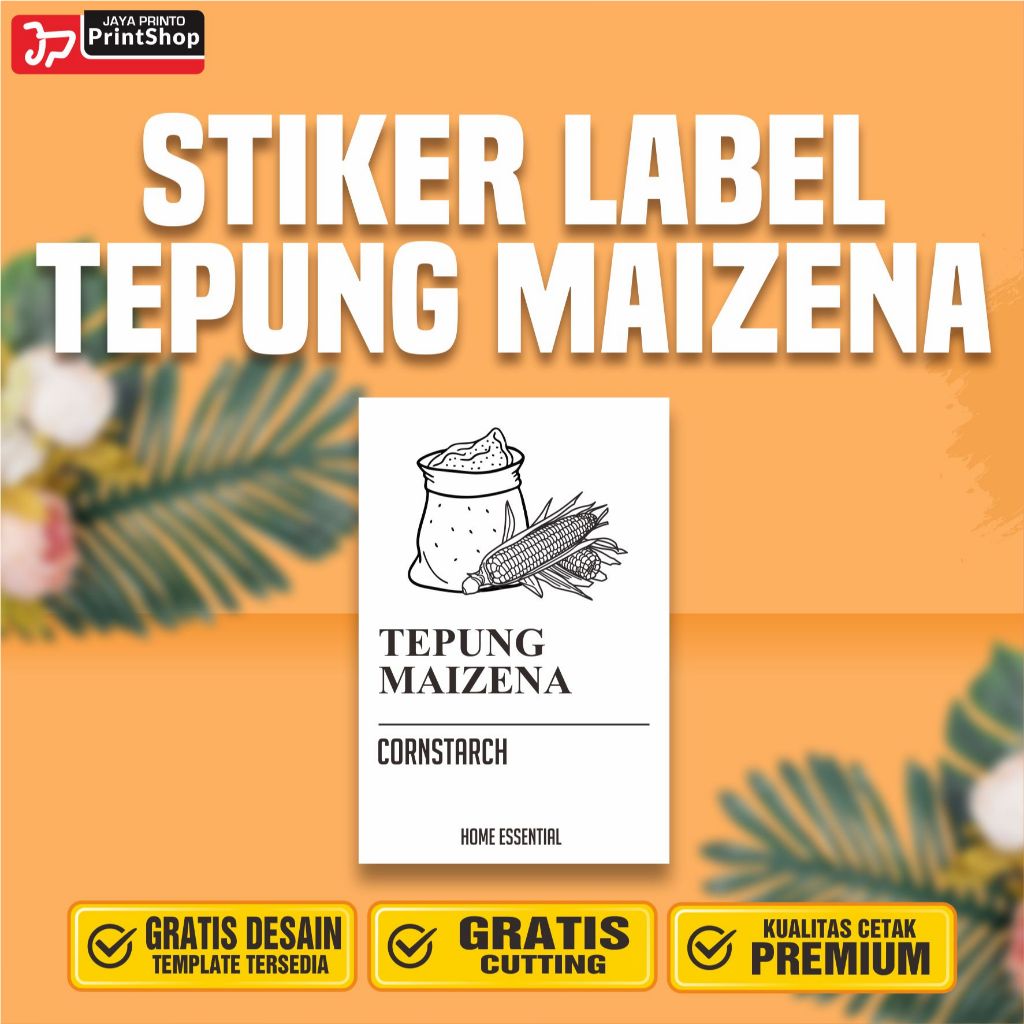 Stiker Label Makanan Kering Tepung Maizena Ready Tahan Air_STICKER