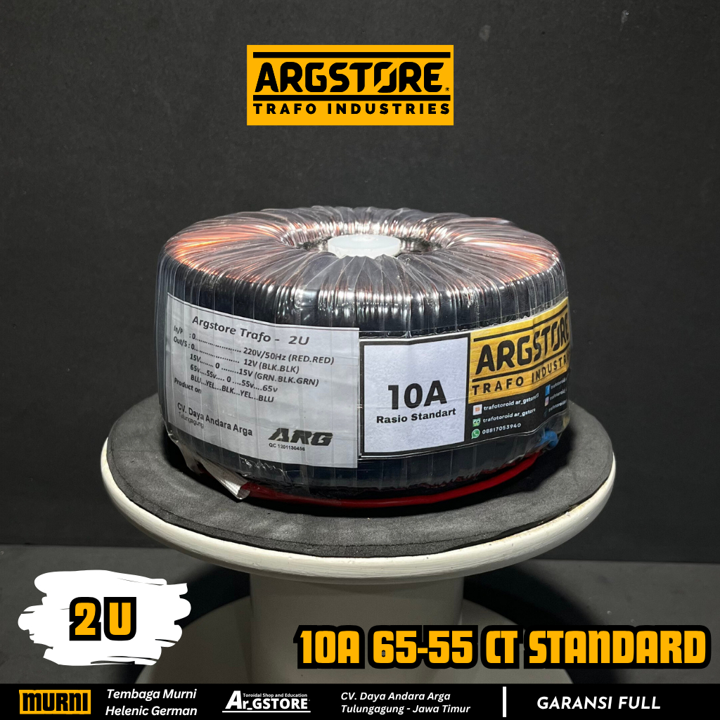 Trafo donat toroid 10A 65V CT Helenic German