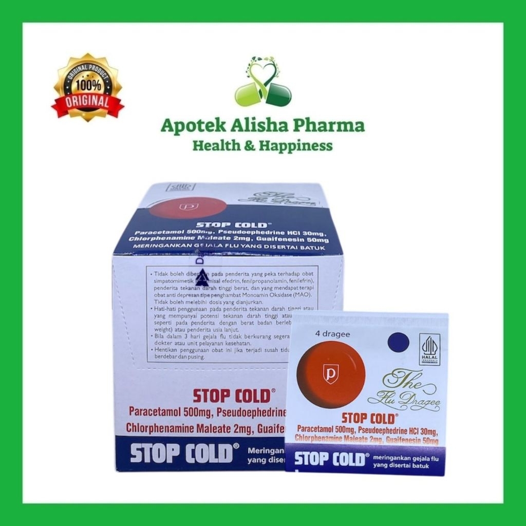 Stop Cold Tablet Box isi 60 dan Strip isi 4 Kaplet StopCold