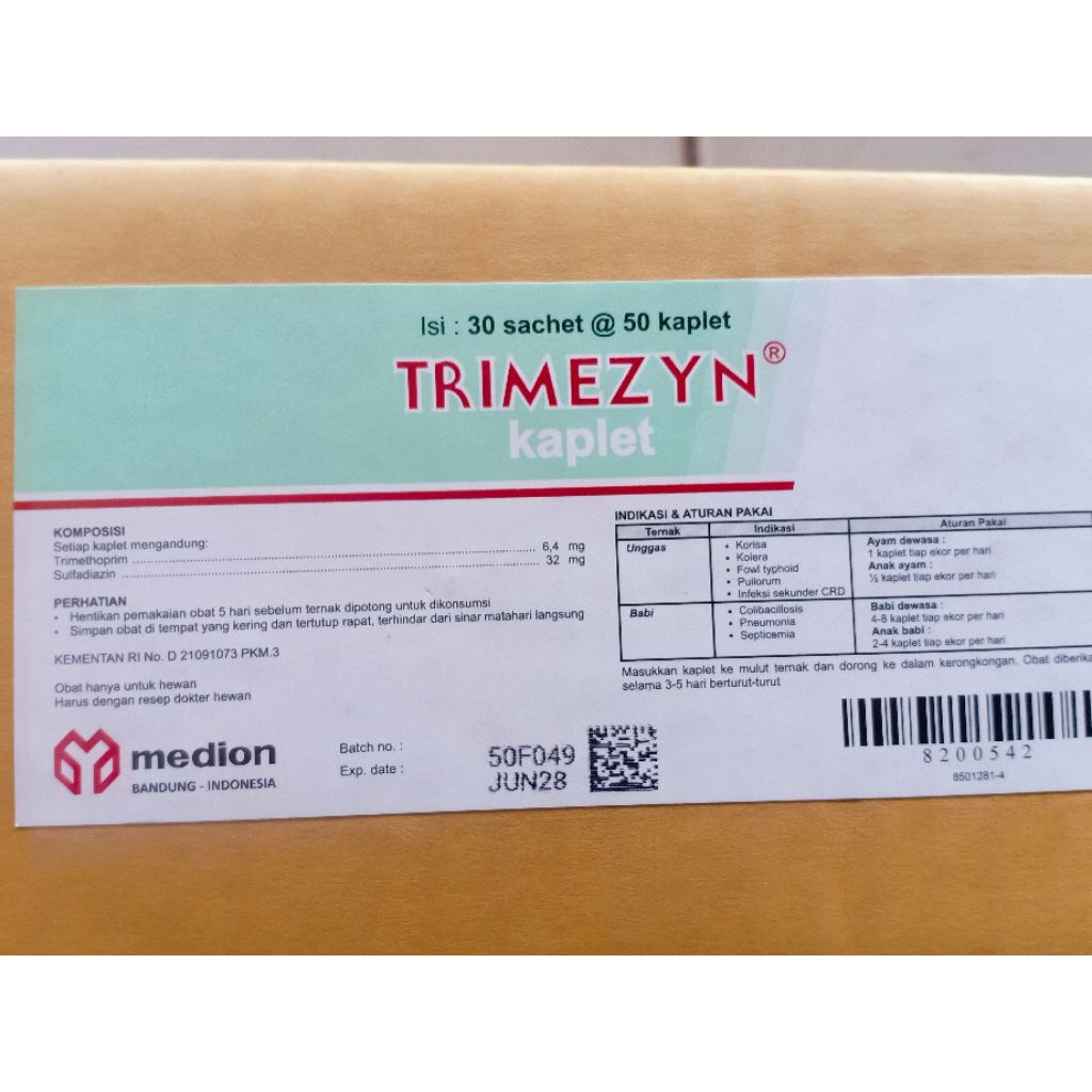 TRIMEZYN KAPLET 1BOX ISI 30 SASET @50KAPLET