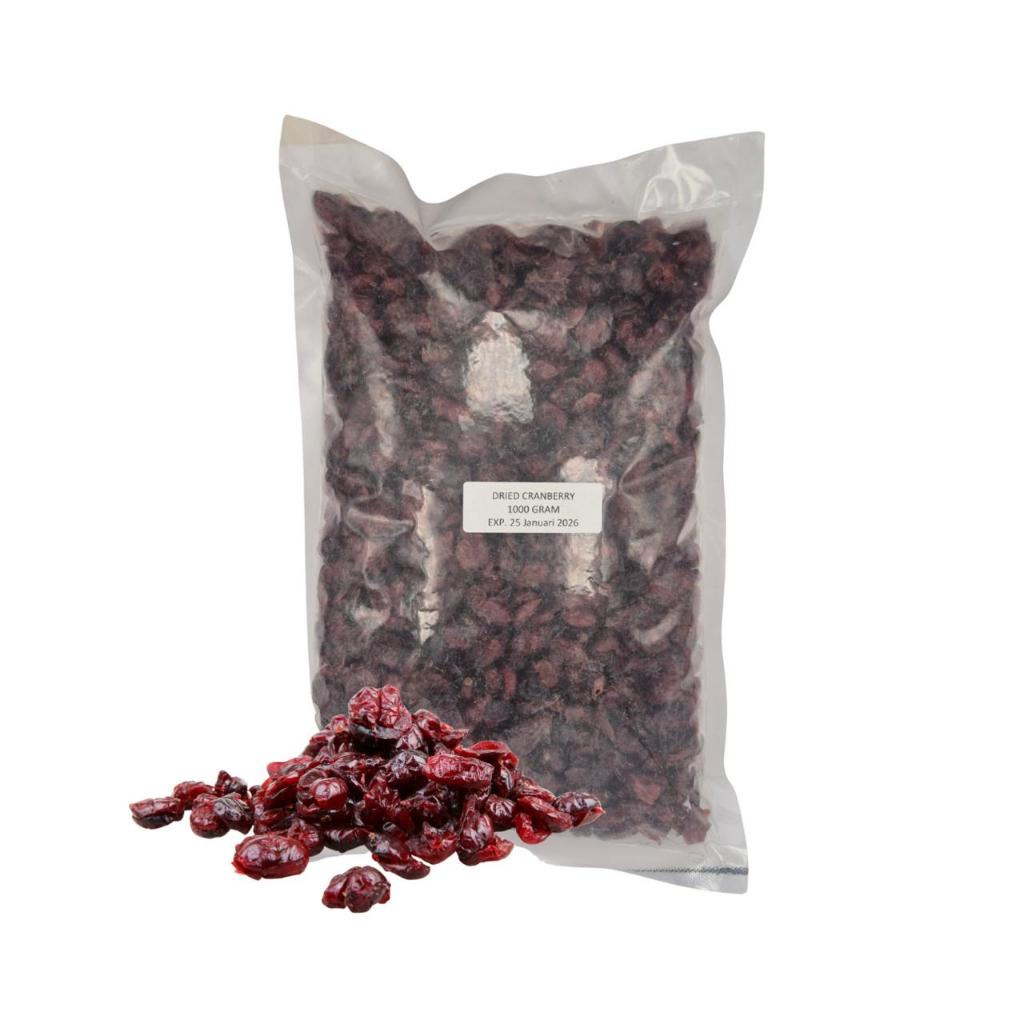 Dried Cranberry 1 KG Premium / Buah Cranberry Kering 1000g / Manis Asam untuk Baking & Snack Sehat