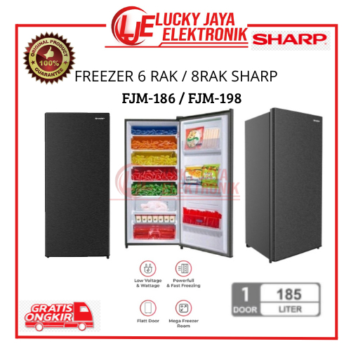 FREEZER SHARP 6 RAK / 8 RAK SHARP FREEZER ES BATU FJM186AHS FJM198AHS || FJM 186 AHS 198 FJM186 FJM1