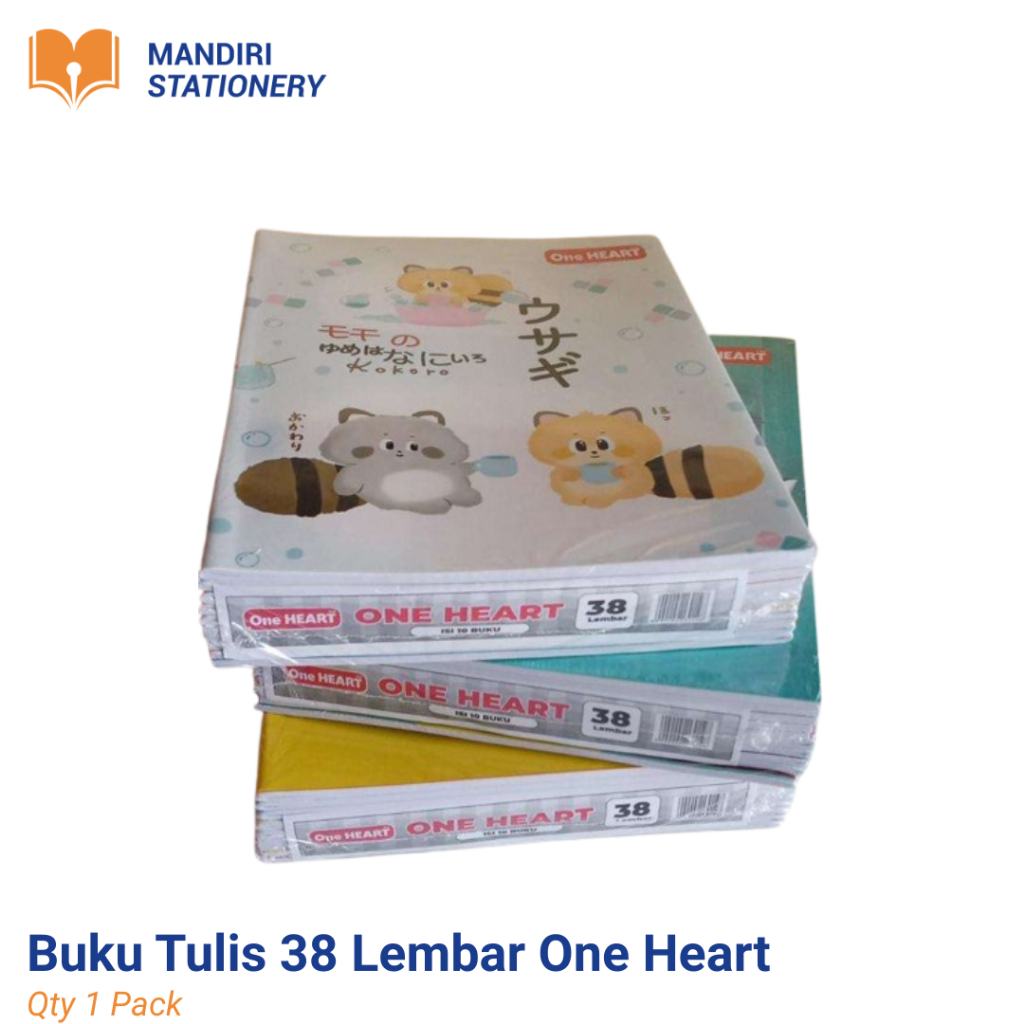 Buku Tulis One Heart 38 Lembar 1 Pack