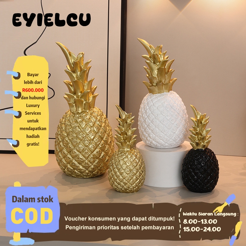 Eyre （Jaminan kualitas ）Dekorasi Desain Nanas Warna Emas untuk Meja Emas Nanas Kreatif Ornamen Grosi