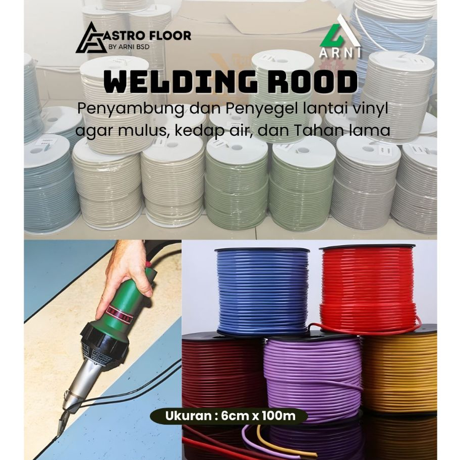 WELDING ROD LANTAI VINYL BERBAGAI WARNA | PENYAMBUNG DAN PENYEGEL LANTAI VINYL