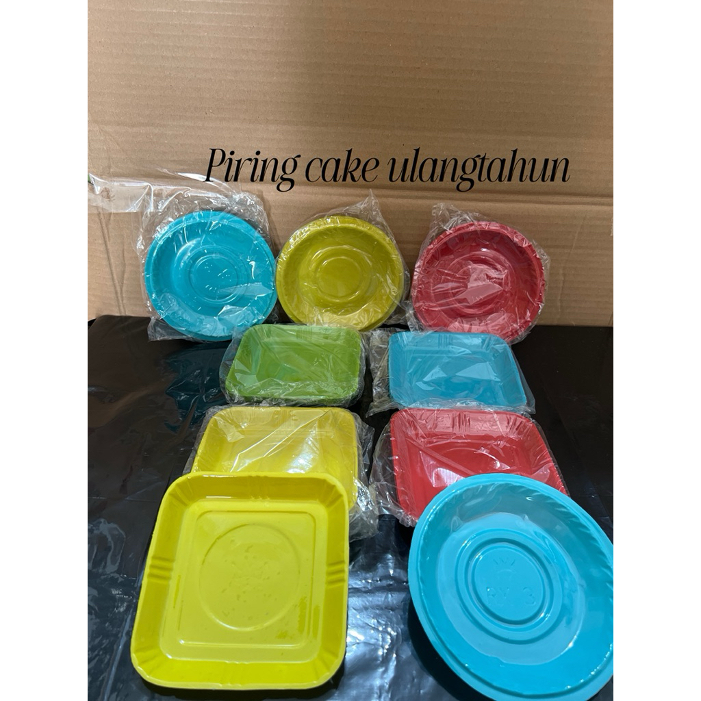 Piring cake ulang tahun / piring plastik diameter 12 cm / piring ultah / piring kue