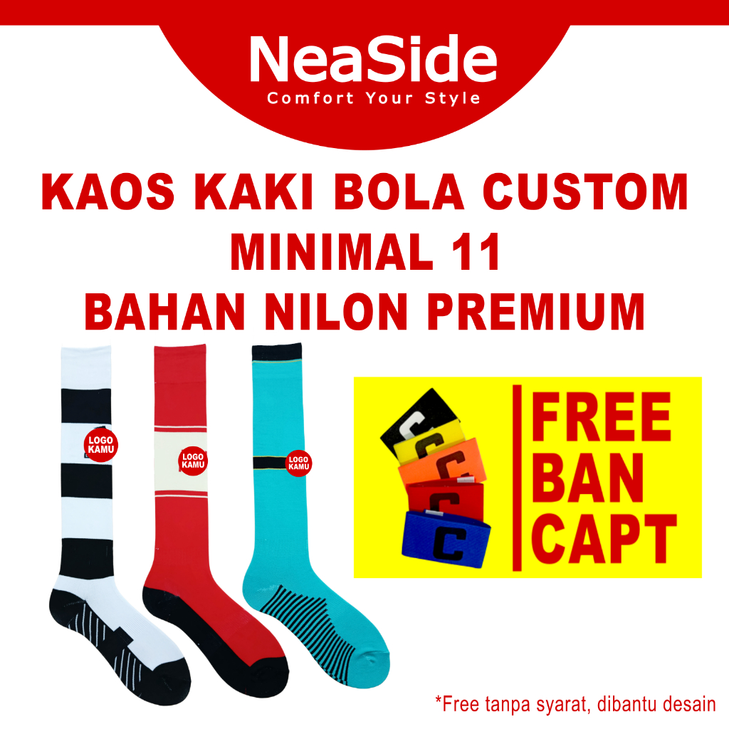 Kaos Kaki Bola Custom Futsal Panjang Tebal Rajut Anak Dewasa Premium