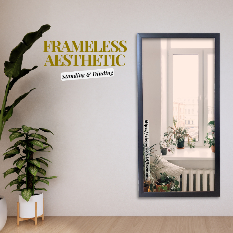 Kaca Cermin Dinding Gantung Aesthetic Full Body 50x100 cm Miror Estetik Minimalis Full Body Sebadan 
