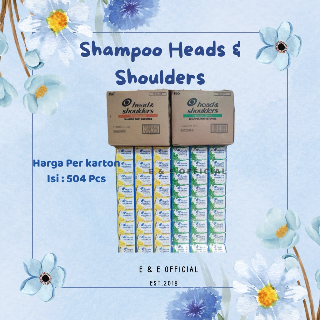 [ 1 KARTON ] SHAMPOO HEAD AND SHOULDERS LEMON / SHAMPOO SACHET HEAD SHOULDERS MENTHOL RENCENGAN