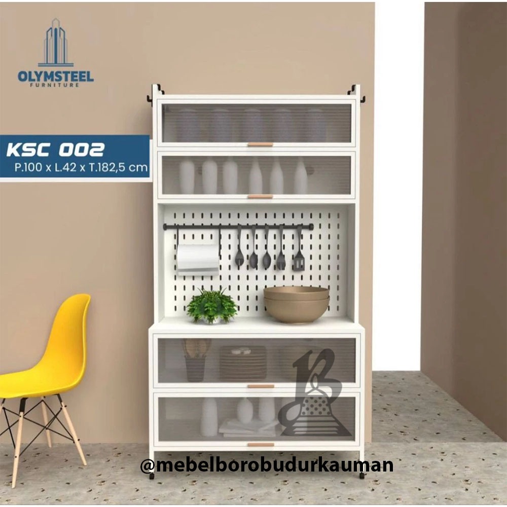 LEMARI PIRING BESI - RAK PIRING BESI - KITCHEN SET BESI - KSC002 - OLYMSTEEL