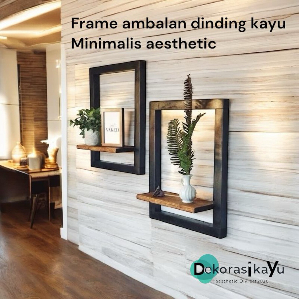 rak dinding kayu ambalan tempel dinding melayang / rak tempel dinding / rak hiasan dinding kayu bent