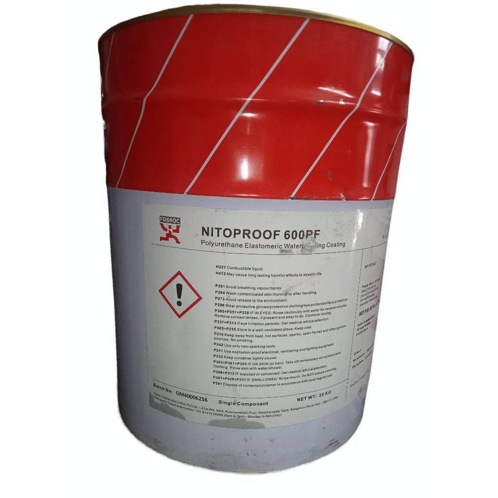 FOSROC | Nitoproof 600PF | Hydrocarbon free, liquid applied elastomeric one coat waterproofing membr