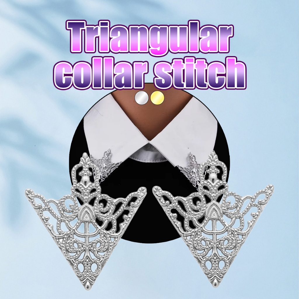 1 Pasang Pin Kerah Kemeja Bros Gaya Retro Lapel Pin Bros Kerah Kemeja Collar Pin