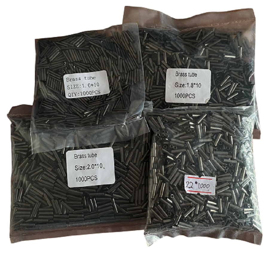 Brass Tube isi 1000 pcs Baja copper Sleeve Klem Seling Pancing Konektor ukuran 1.6 - 2.2mm