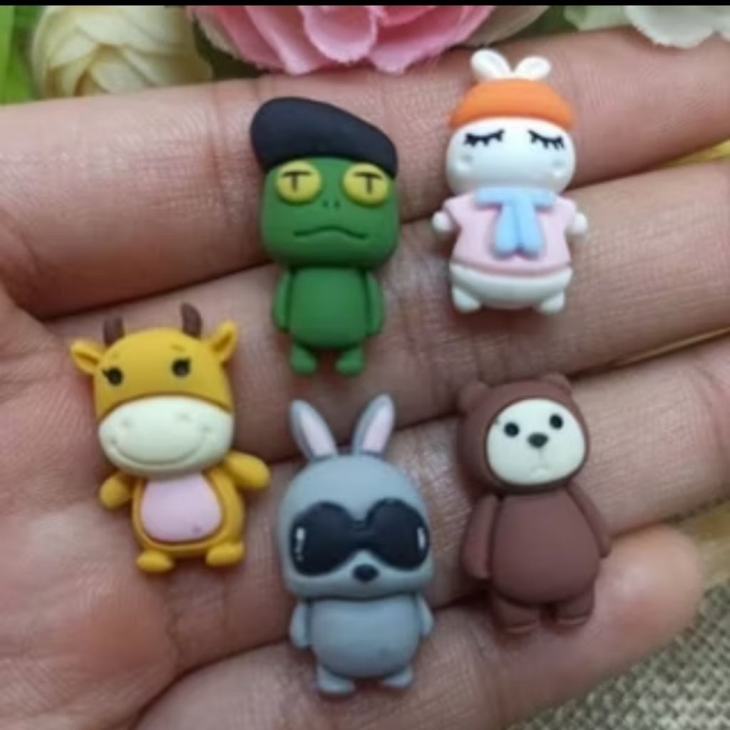 5 Pcs Clay Resin Karakter - Clay Resin Lucu - Clay Karakter
