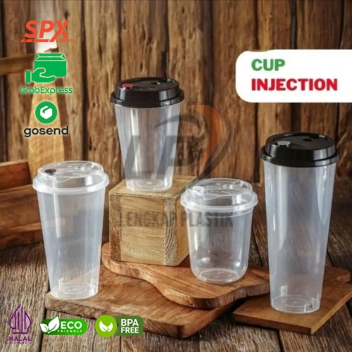 (Per 25 Set) Gelas Injection Cup + Tutup / Thinwall Cup Injection / PP Cup Injection Reusable