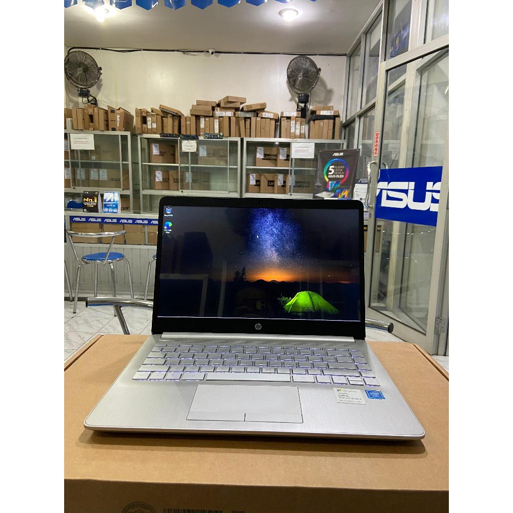 Laptop Murah HP 14s-cf2017tu celeron n4020 ram 4gb ssd 256gb layar 14"inch FHD Second Likenew