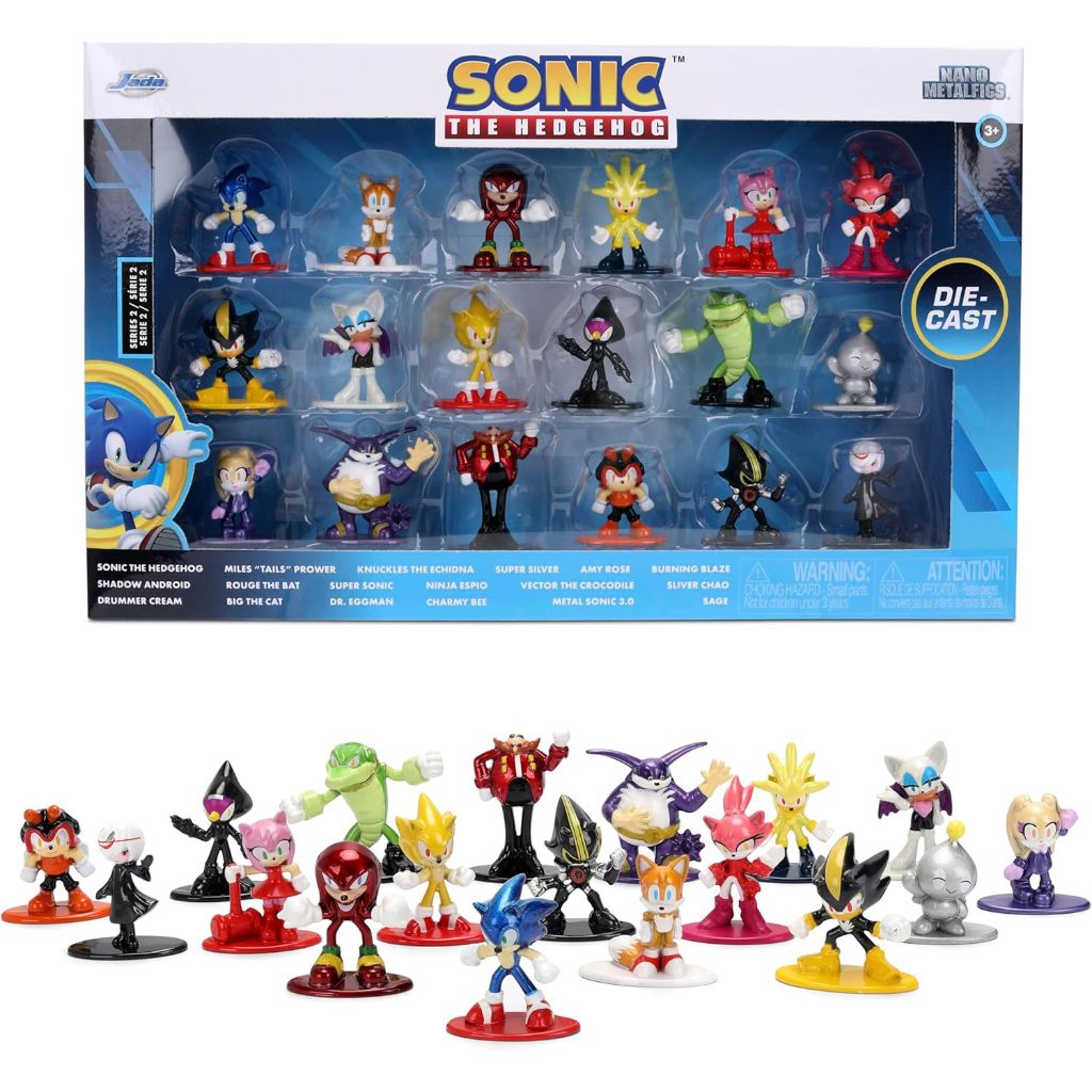 Jada Sonic The Hedgehog Nano Metalfigs 18 Pack Series 2 Die-Cast Figure Set – Includes Sonic, Shadow