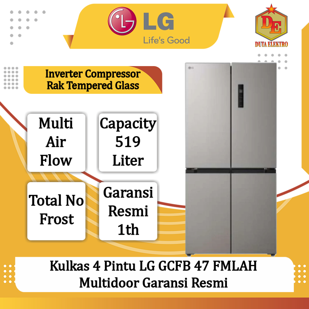 Kulkas 4 Pintu LG GCFB 47 FMLAH Multidoor Garansi Resmi