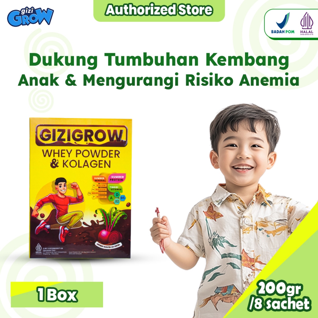 GIZIGROW CHOCOLATE 1 BOX - Suplemen Pembentukan Otot Dan Menurunkan Berat Badan