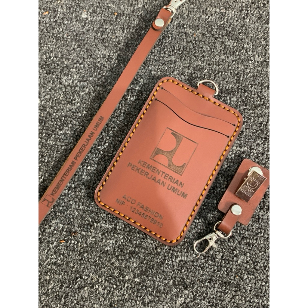 NAME TAG KULIT PUPR - ID CARD PUPR - ID CARD KULIT CUSTOM -NAMETAG PUPR