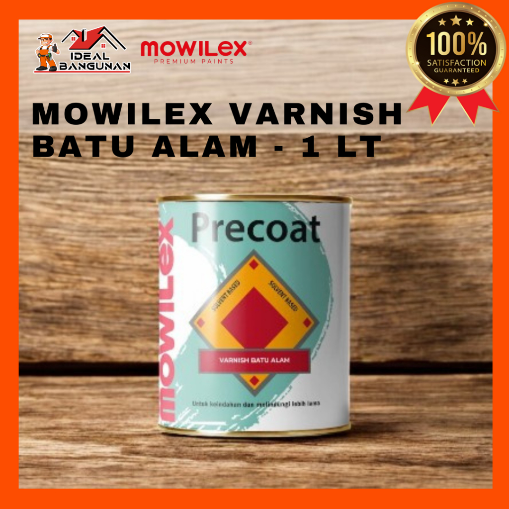 MOWILEX VARNISH BATU ALAM GLOSS 1 LT | Mowilex Precoat Varnish Cat Batu Alam Glossy 1 Ltr