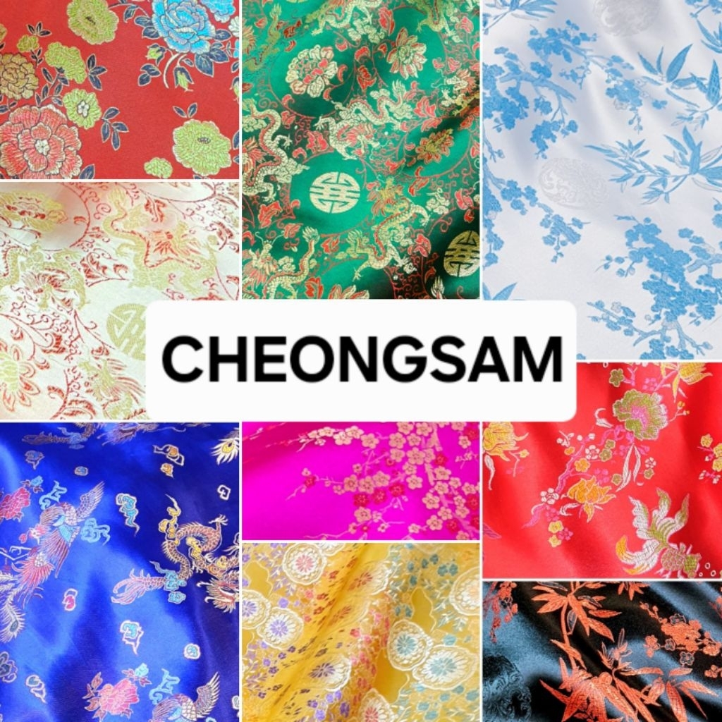 Kain Meteran | CHEONGSAM | Kain Cheongsam Mix Motif - Bahan Berkualitas