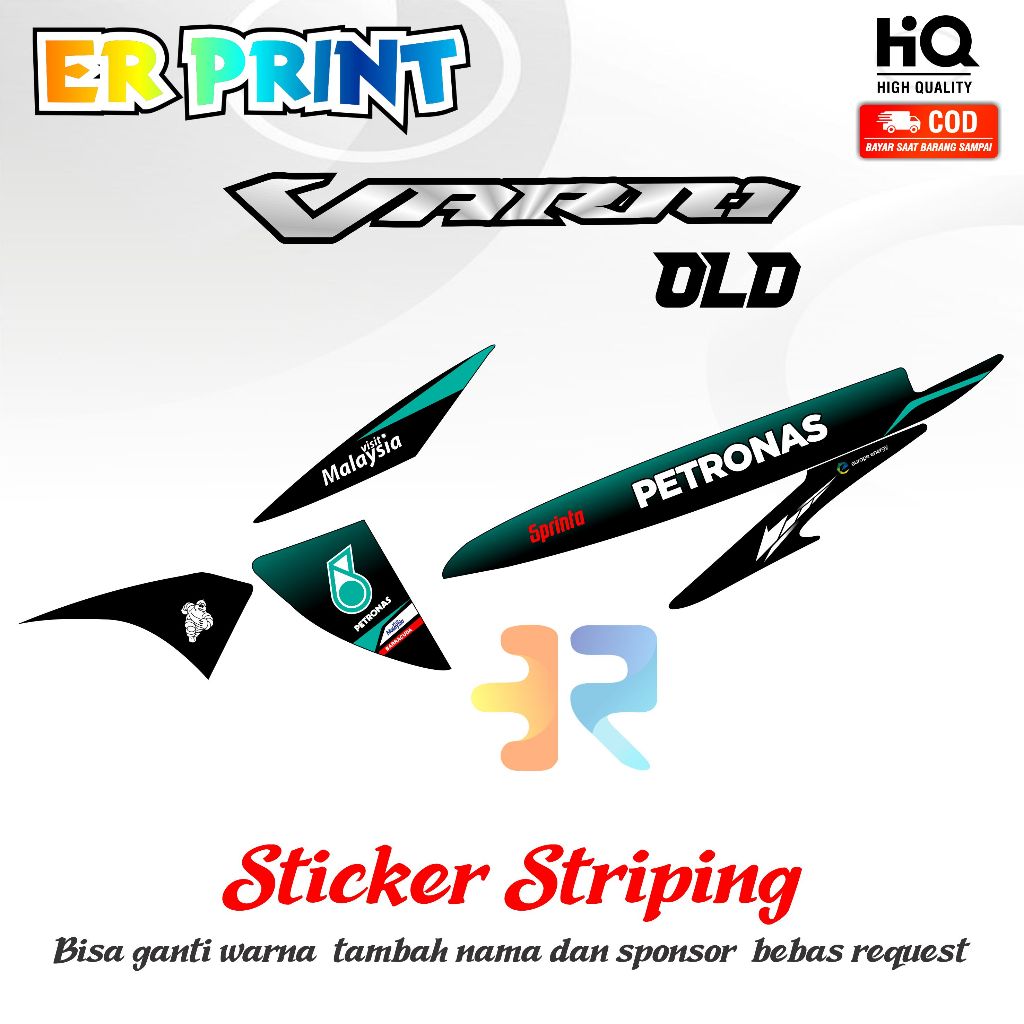 Striping Vario 110 Karbu Sticker 1 Full Set Kanan Kiri Variasi  Desain Motif  Petronas