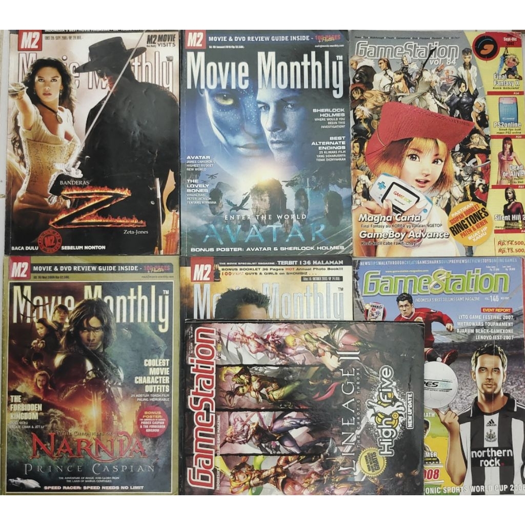 MAJALAH CAMPUR JUDUL GAMESTATION & MOVIE MONTHLY BEKAS